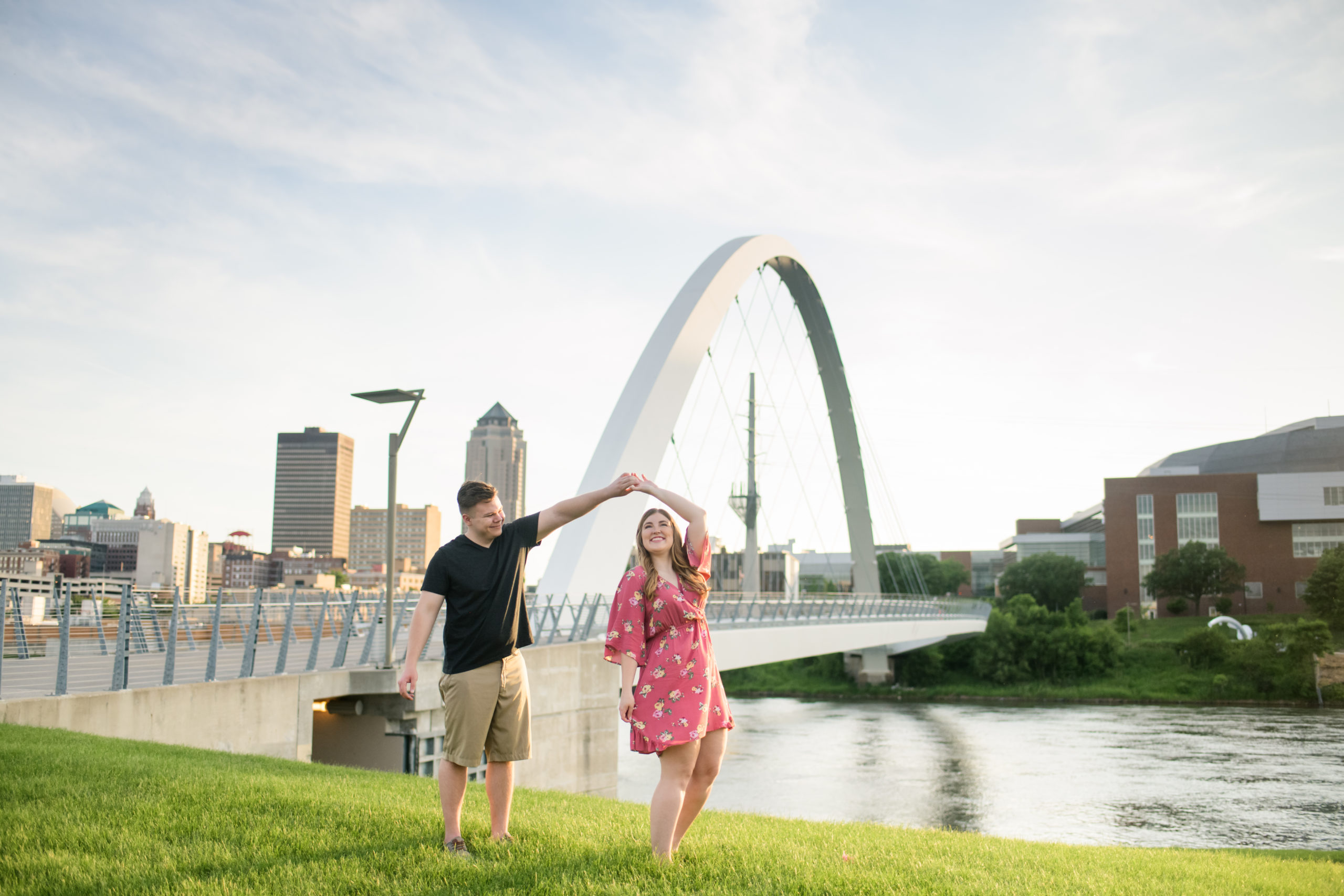 Des Moines IA Photographer | Image in front of the Women of Achievement Bridge
